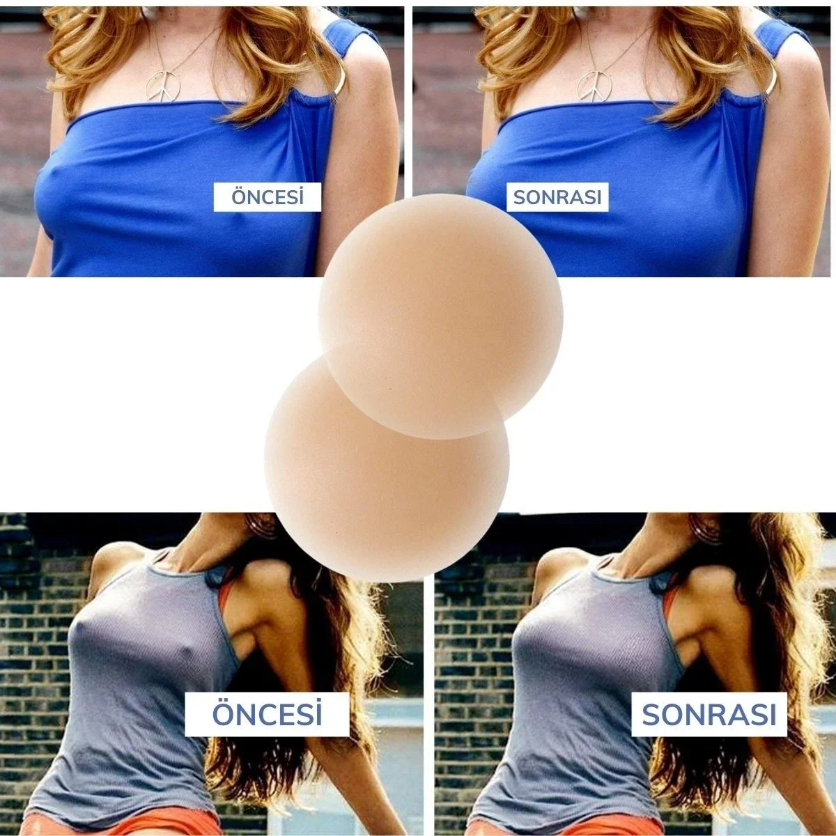 Silikon Göğüs Ucu Kapatıcı Gizleyici Bant Aparat Nipple Pad görsel 2