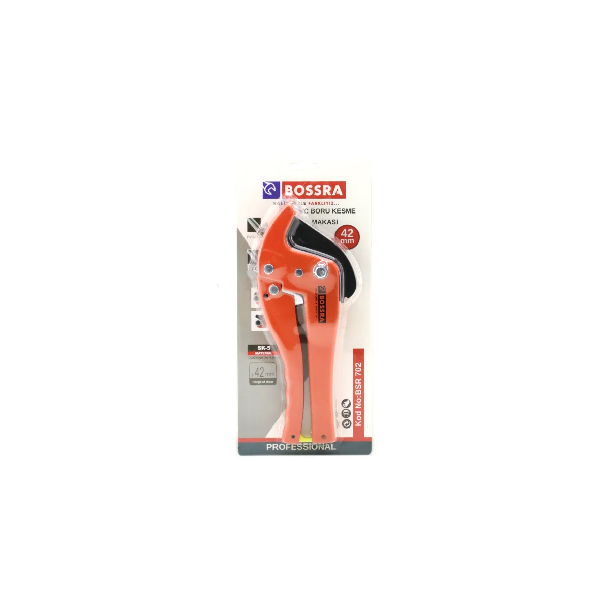 PVC Boru Kesme Makası 42 mm - Turuncu görsel 4