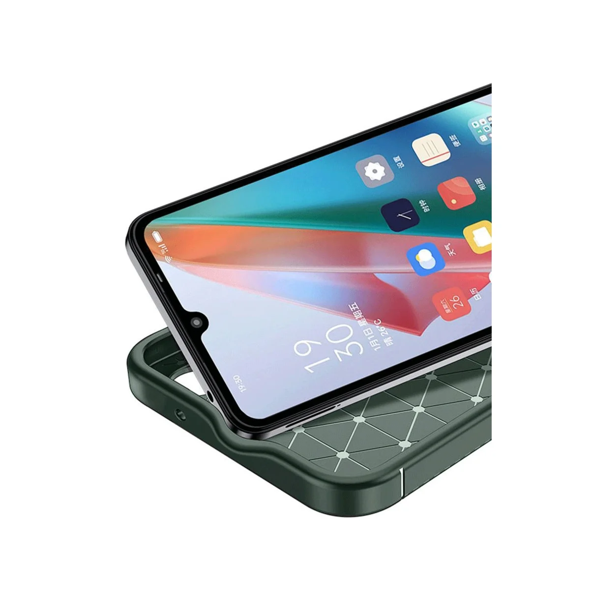 İnfinix Hot 50 4g Kılıf Auto Focus Karbon Kapak - Koyu Yeşil görsel 3