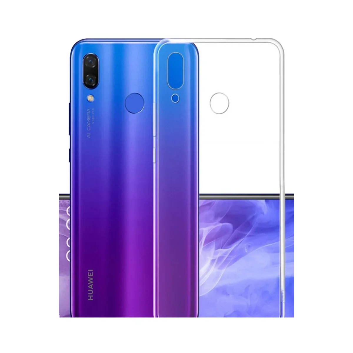 Huawei P20 Lite Kılıf Lüx Şeffaf Silikon görsel 2