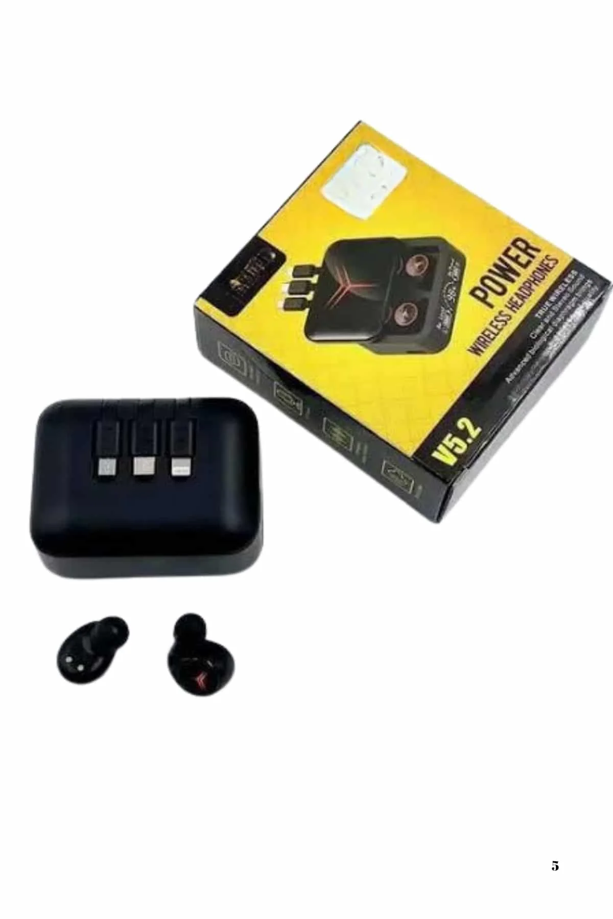 Kablosuz Bluetooth Kulaklık Powerbank Özellikli Göstergeli Hd krofon görsel 5