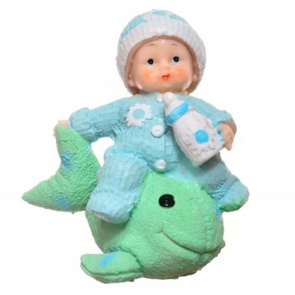 Hediyelik Sevimli Mavi Bebek Biblo Polyester Süs Eşyası (adet fiyatıdır) görsel 4