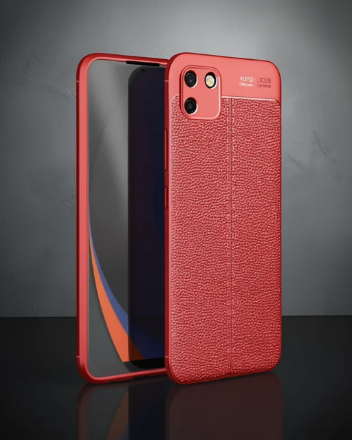 Realme C11 Kılıf Auto Focus Kapak - Kırmızı