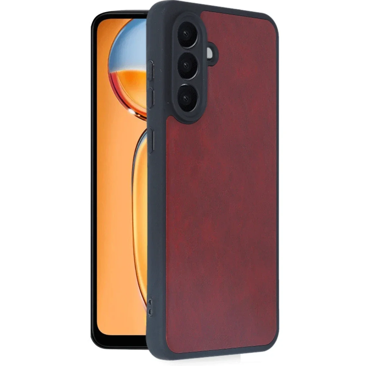 Samsung Galaxy A26 Kılıf Aras Deri Kapak - Bordo görsel 2