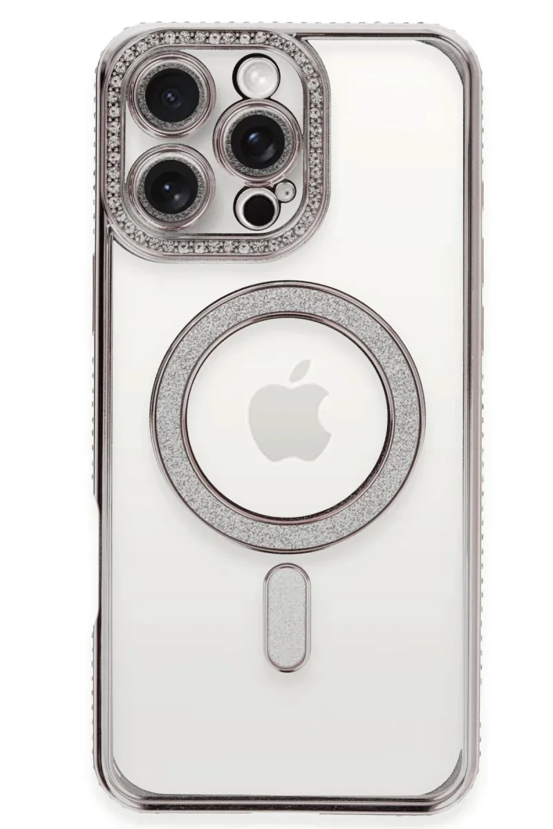 Apple iPhone 16 Pro Kılıf Joke Simli Magneticsafe Kılıf - Pembe görsel 2