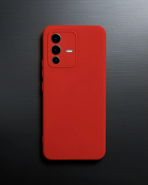 Vivo V23 5g Kılıf Nano İçi Kadife Silikon - Kırmızı