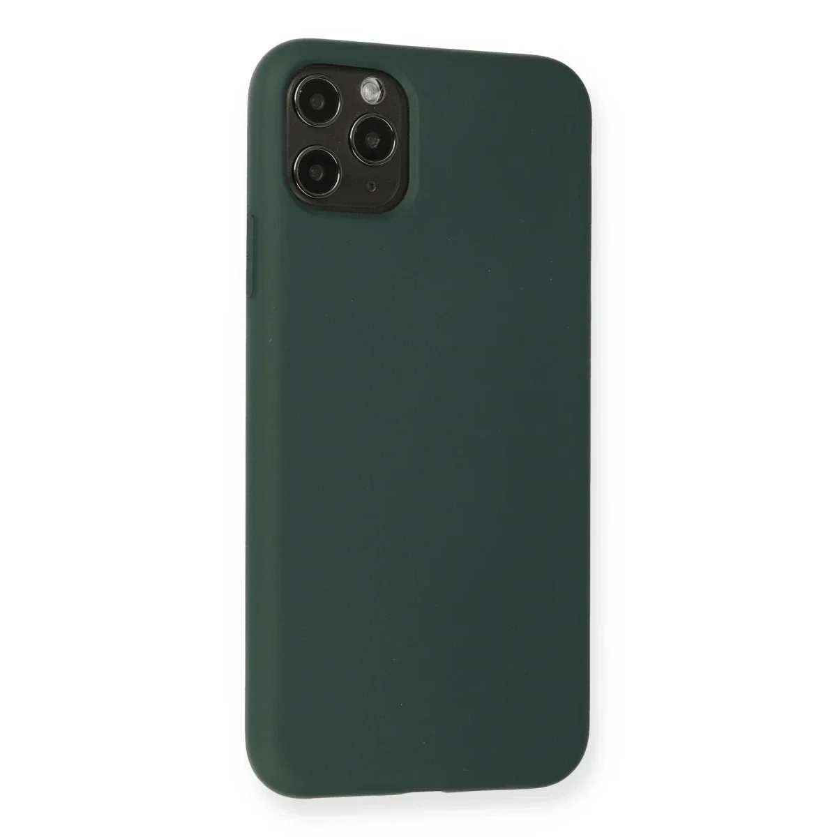 Apple iPhone 11 Pro Max Kılıf Nano içi Kadife Silikon - Koyu Yeşil görsel 3