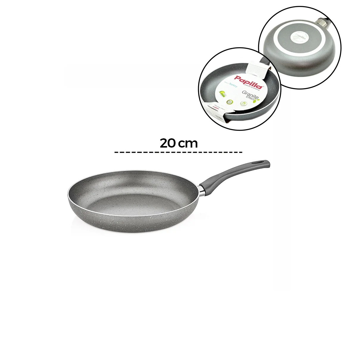 Granit Tava 20 cm Tek Saplı görsel 2