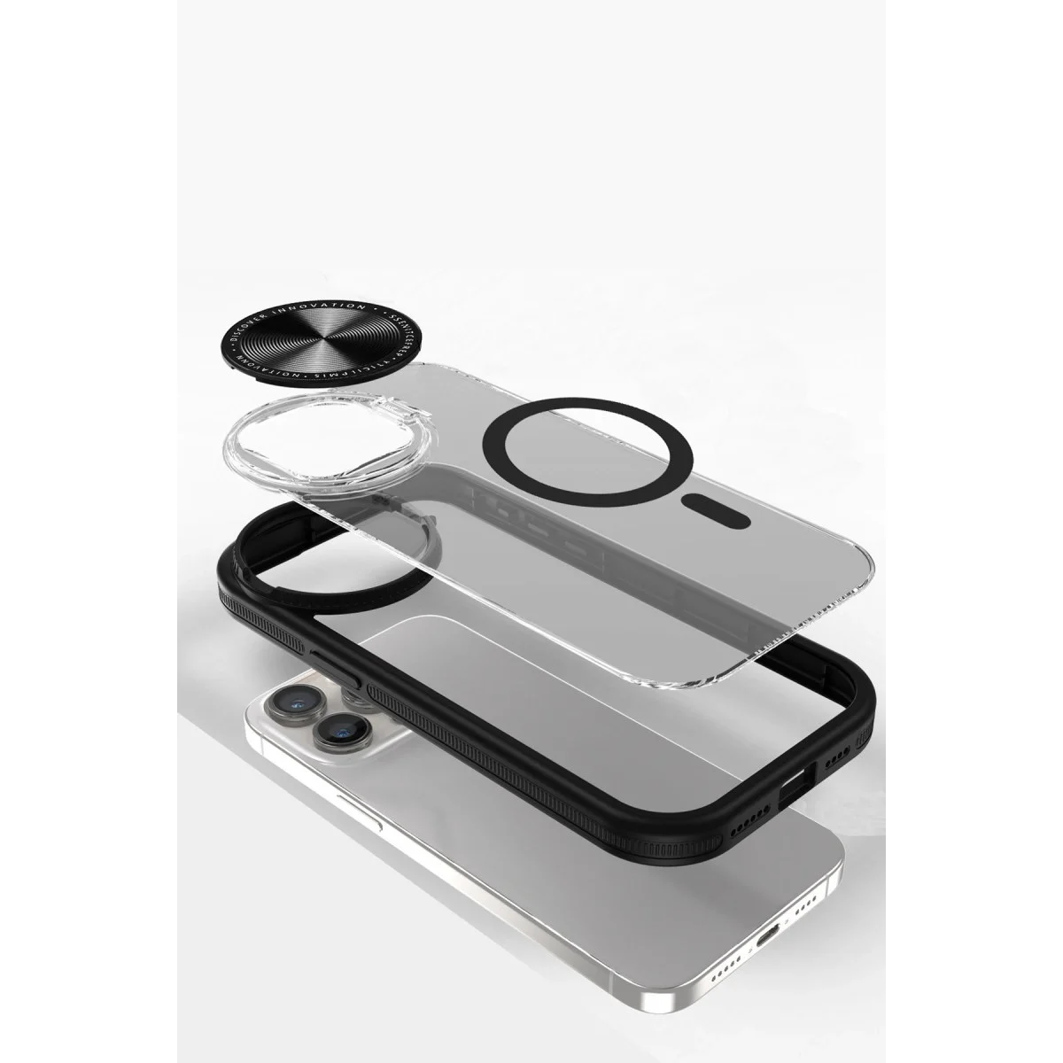 Apple İphone 11 Kılıf Teleskop Lens Magsafe Silikon Kapak - Siyah görsel 2
