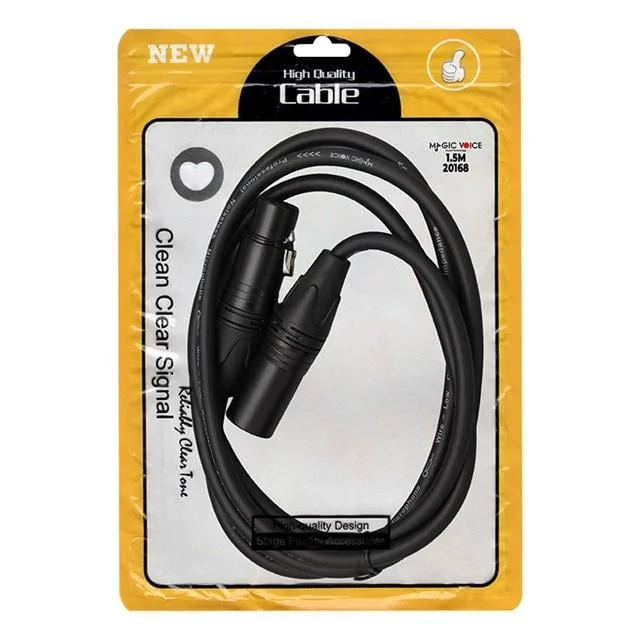 MagicVoice LD381 1.5 Metre Canon XLR Dişi - Canon XLR Erkek Stereo Plastik Jak krofon Ses Kablosu görsel 2