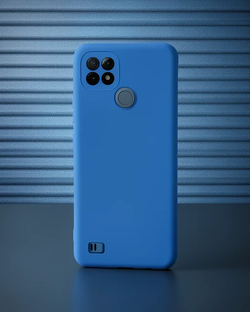 Realme C21 Kılıf Nano İçi Kadife Silikon - Mavi