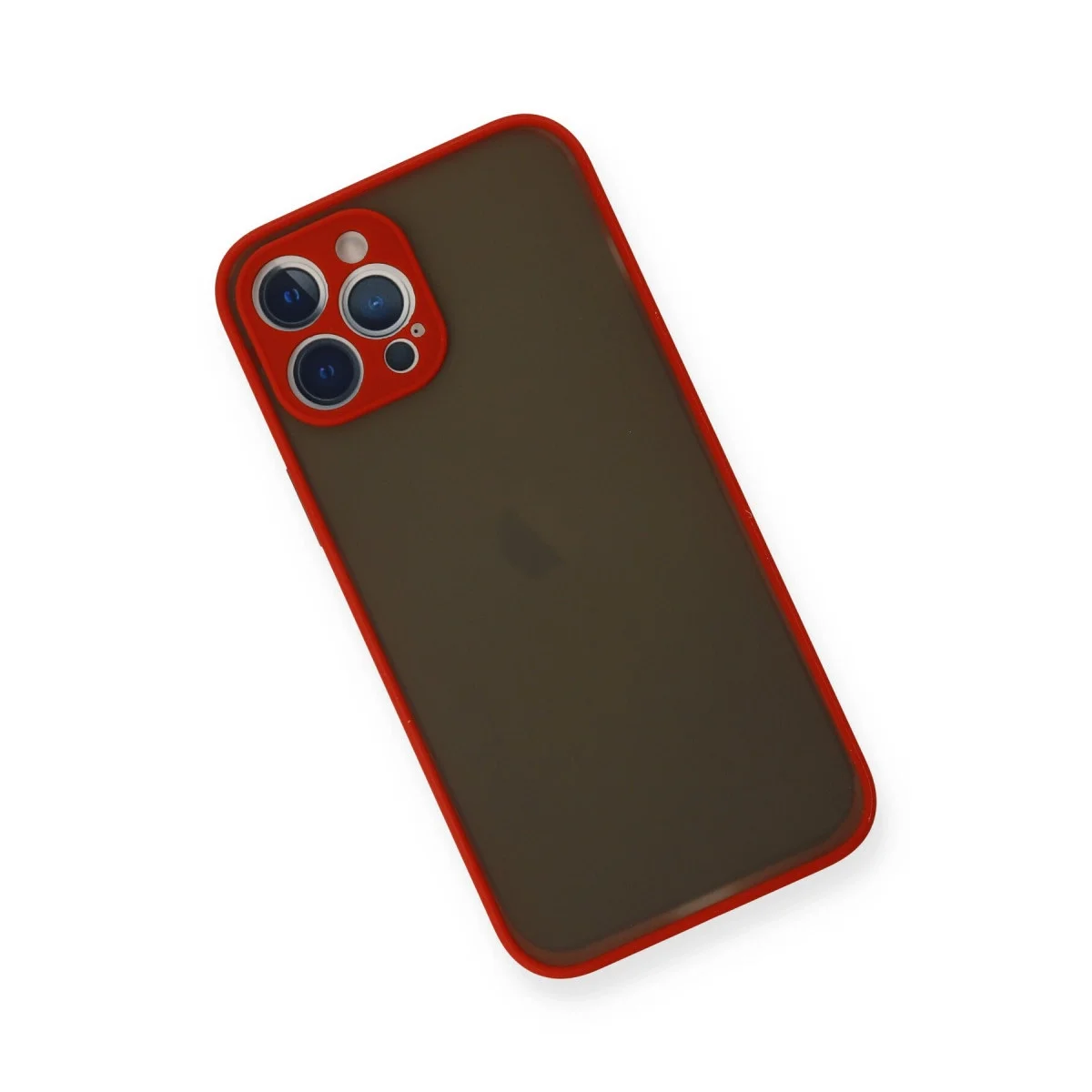 Apple İphone 12 Pro Max Kılıf Montreal Silikon Kapak - Kırmızı görsel 3