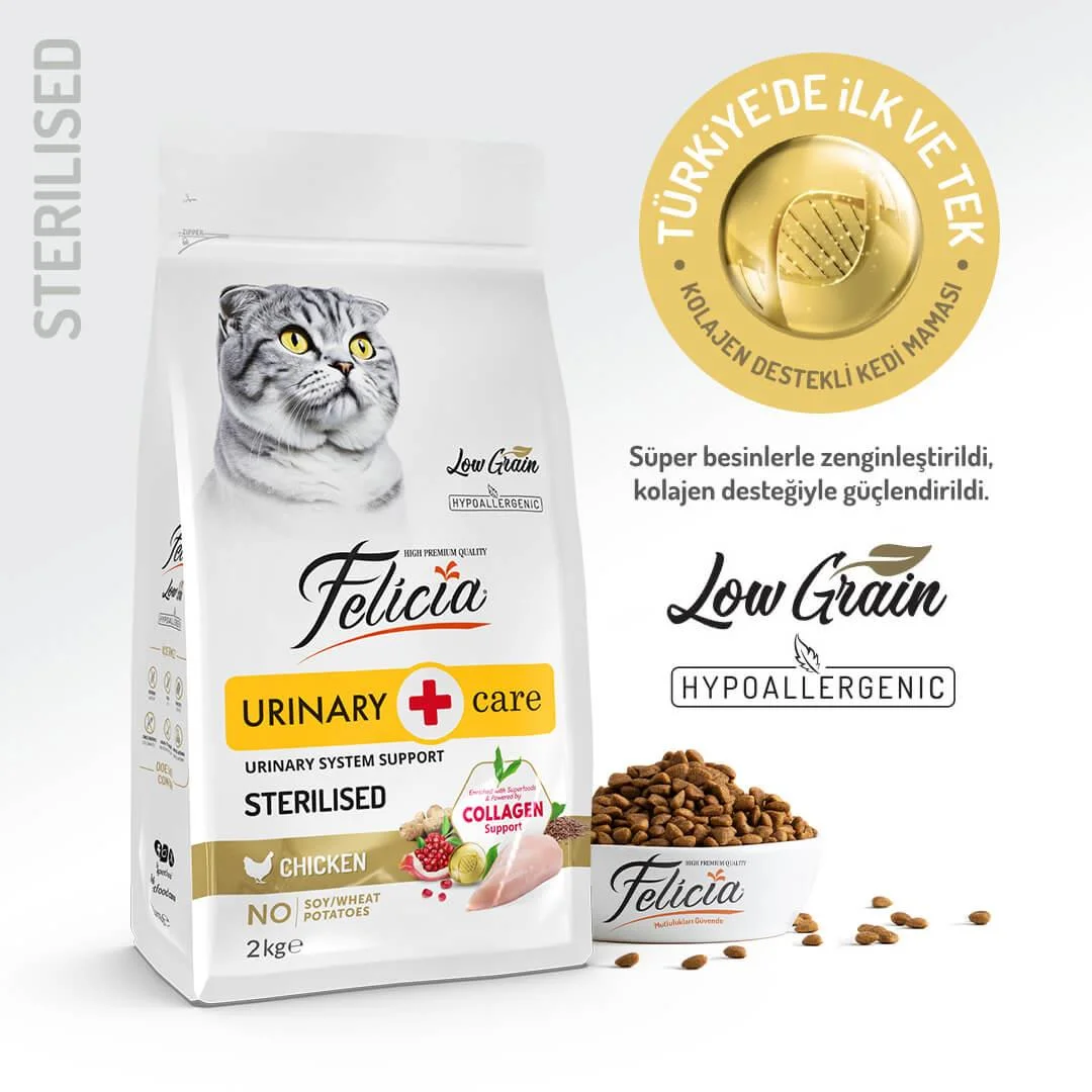 Tavuklu az tahıllı kısır kedi maması 2 kg felicia