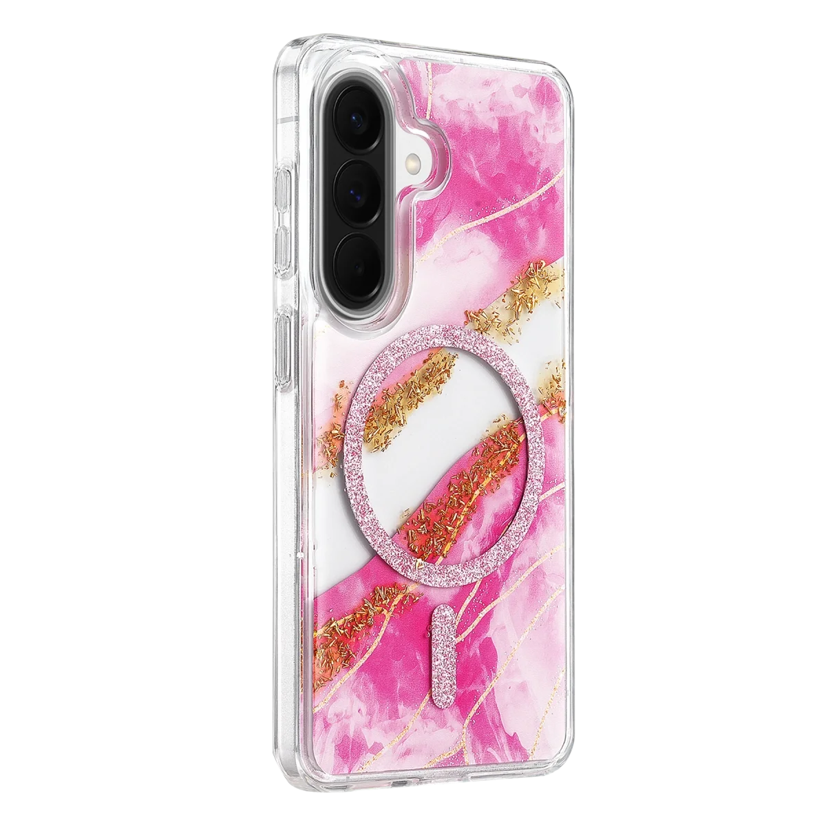Onegif Samsung Galaxy A56 Lotus Simli Magsafe Kapak - Pembe görsel 2