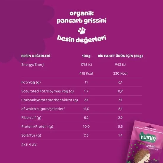 Organik Vegan Pancarlı Grissini 55 Gr görsel 5