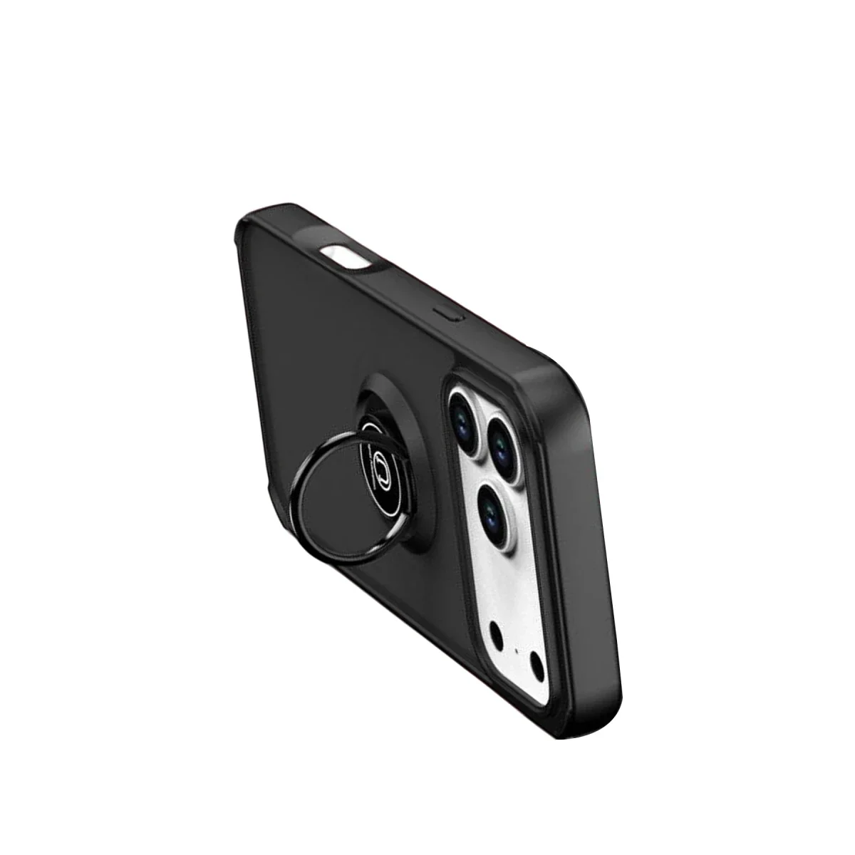 Apple iPhone 17 Pro Montreal Yüzüklü Silikon Kapak - Siyah görsel 3