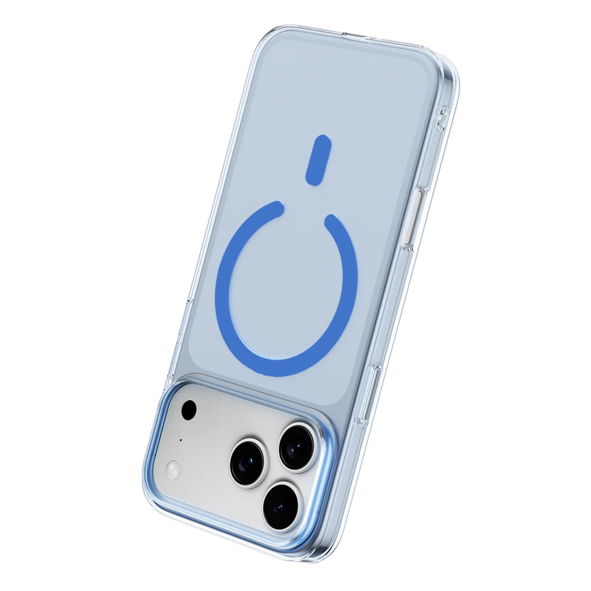 Apple iPhone 18 Pro Combo Sert Şeffaf Magsafe Kapak - Açık Mavi görsel 3
