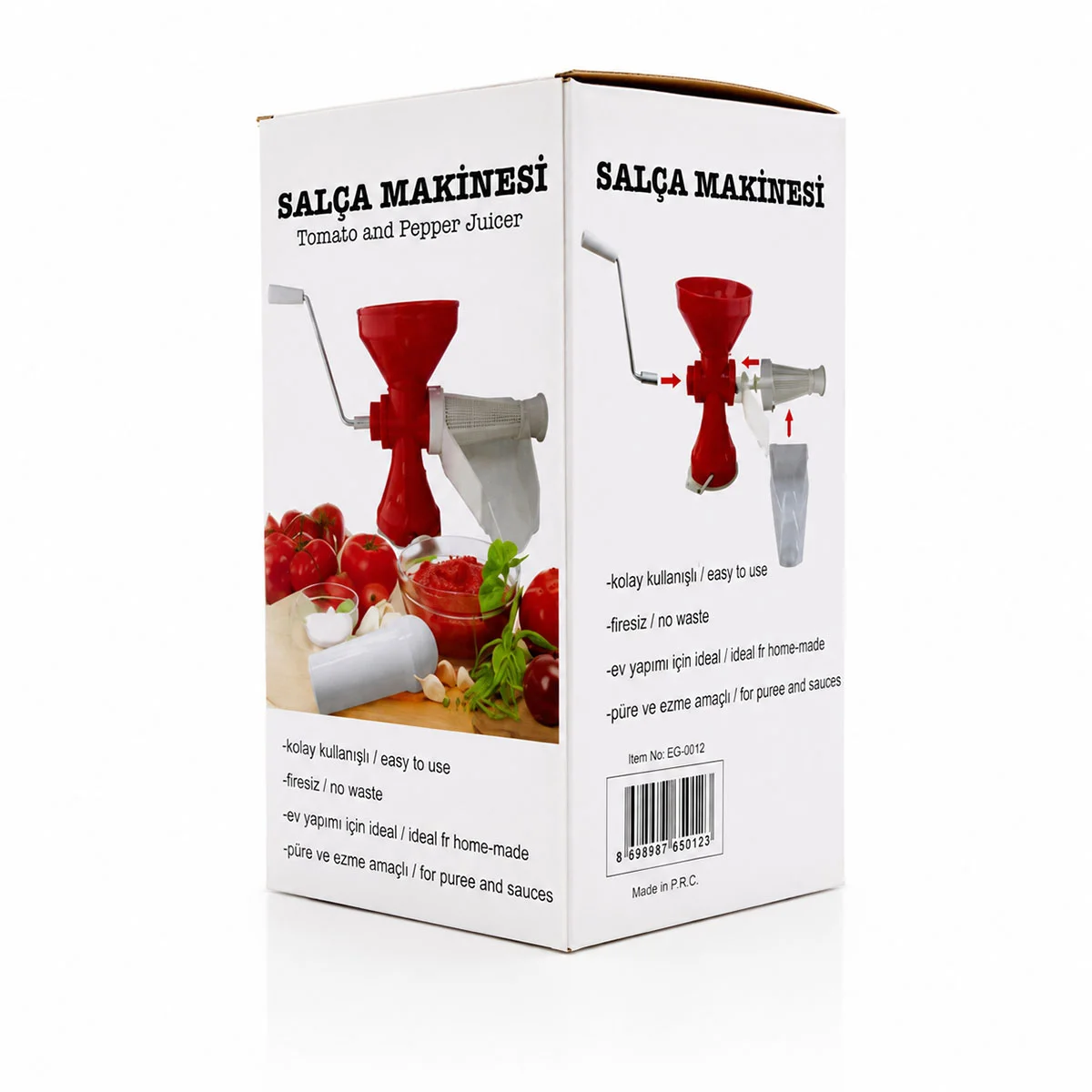 Plastik Süzgeçli Hazneli Salça Makinesi (Metal Kollu) görsel 4