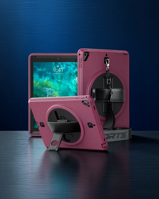 Apple İpad 5 Air 9.7 Kılıf Strap-c Otterbox Tablet Kapak - Mürdüm