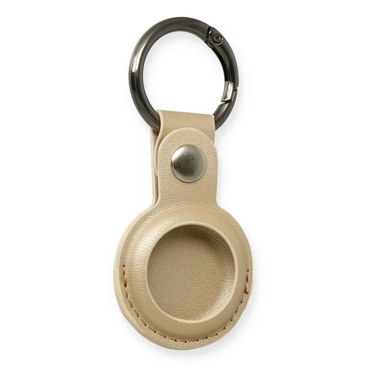 Airtag Anahtarlık Deri Kılıf - Gold görsel 3