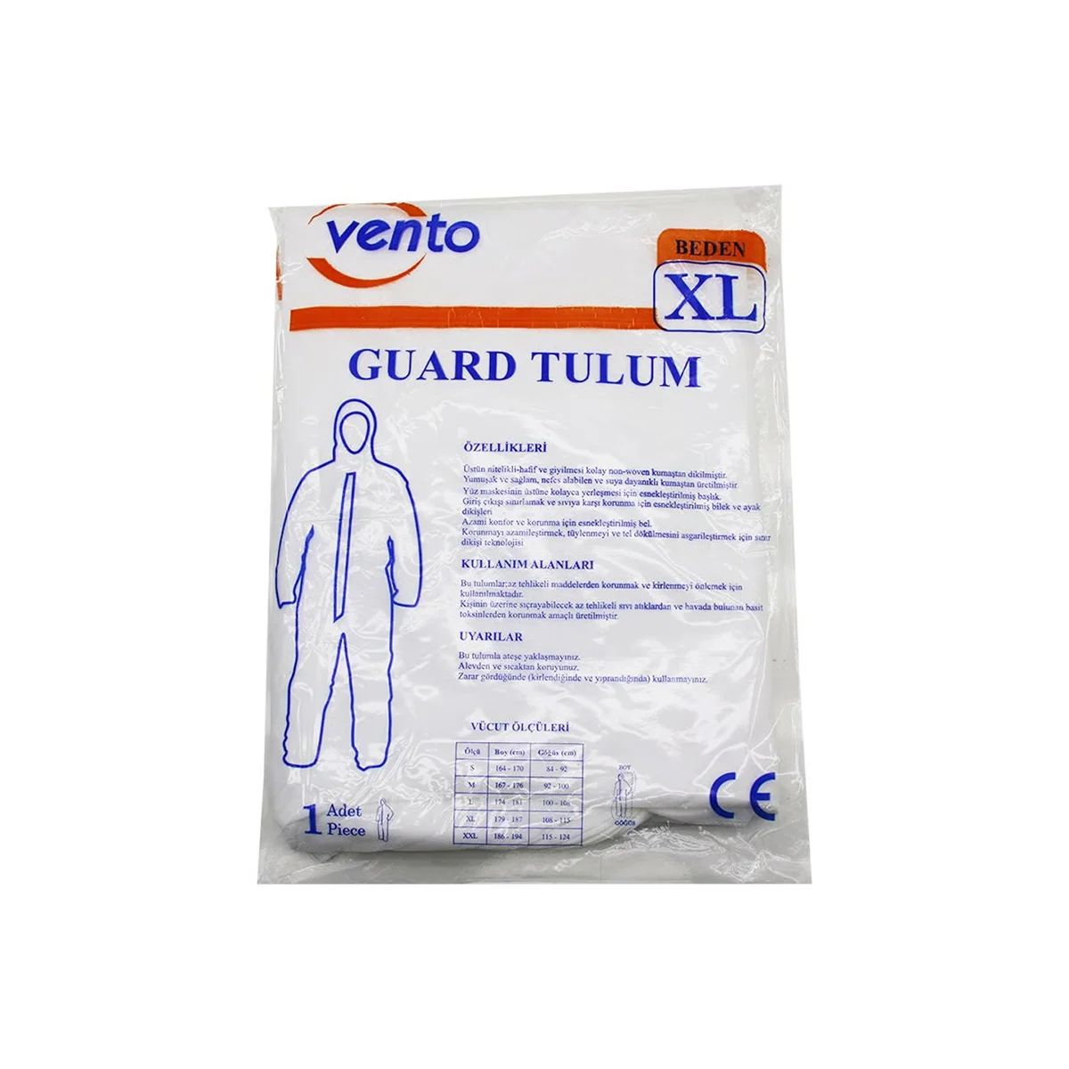 Koruyucu Tulum Non-Woven Beyaz XL görsel 4
