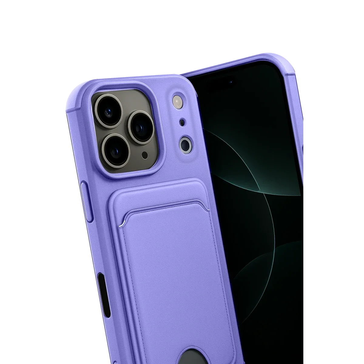 Apple iPhone 17 Pro Kelvin Kartvizitli Silikon - Lila görsel 3