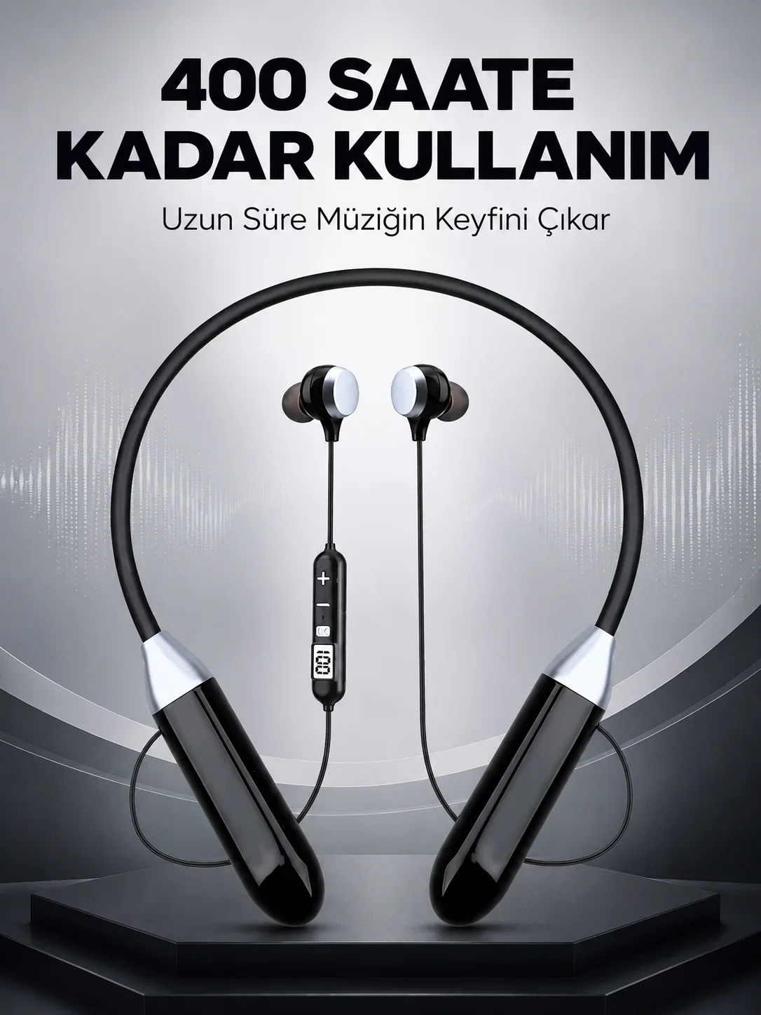 Spor İçin Bluetooth Boyun Kulaklığı krofonlu Kablosuz Kulak İçi Müzik ve Telefon Kulaklığı