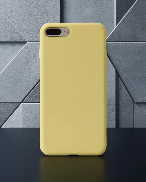 Apple İphone 7 Plus Kılıf Nano İçi Kadife Silikon - Sarı