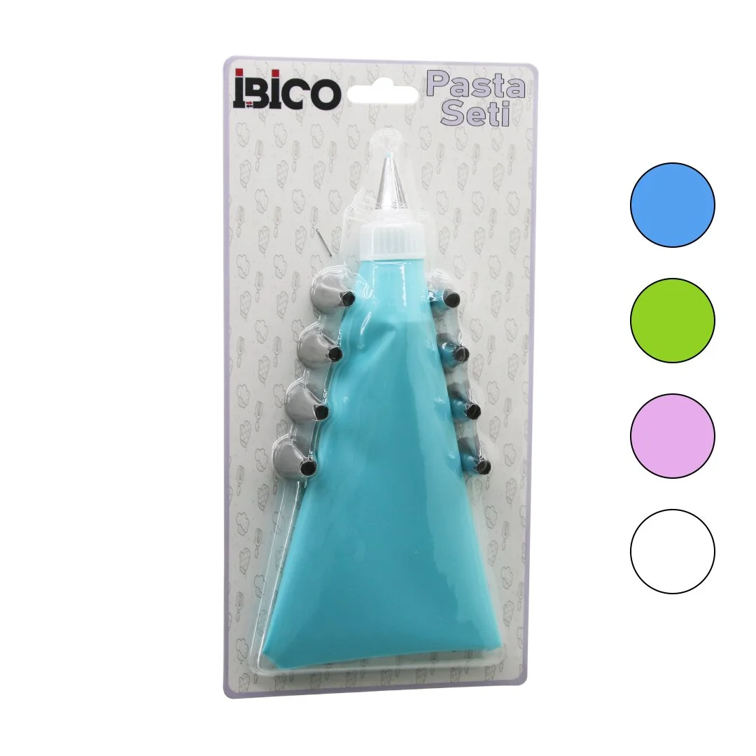 11PCS Pasta Seti - Renkli 1-KREMA Torbası - 9-METAL Sıkma Uçları - 1-UÇ Tutucu Adaptör