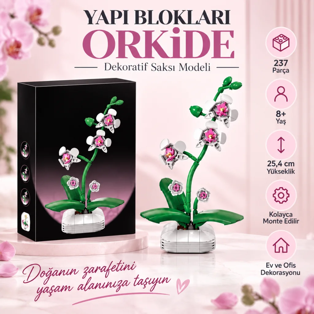 C59028W Saksılı Orkide Model 237 Parça Block Oyuncak