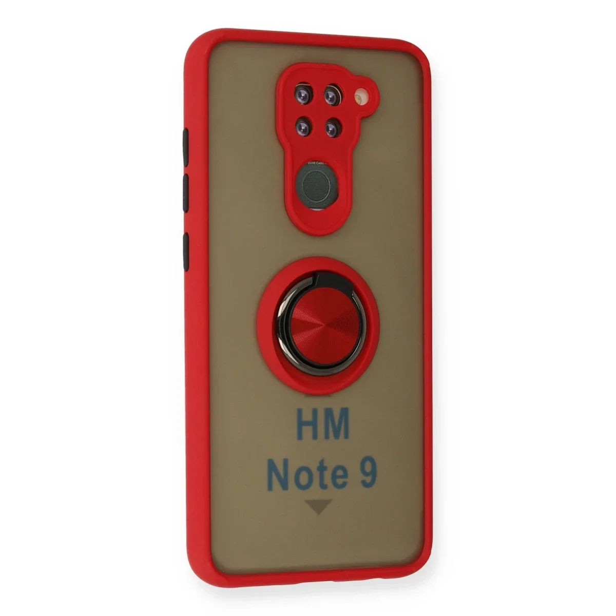 Xiaomi Redmi Note 9 Kılıf Montreal Yüzüklü Silikon Kapak - Kırmızı görsel 2