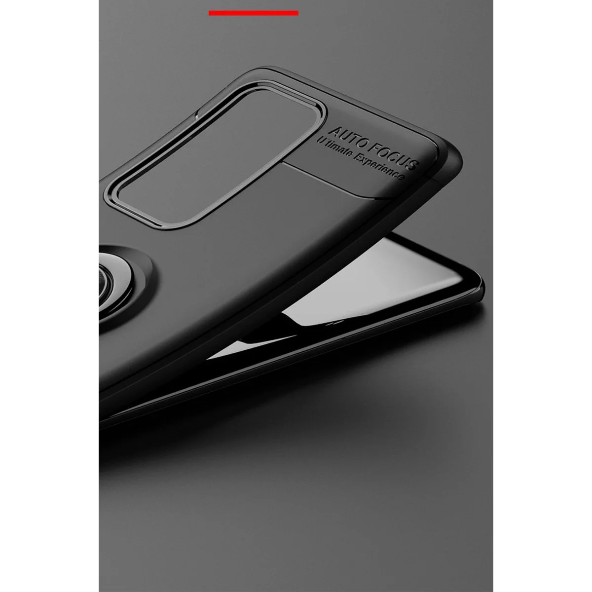 Huawei P40 Pro Kılıf Range Yüzüklü Silikon - Siyah görsel 4