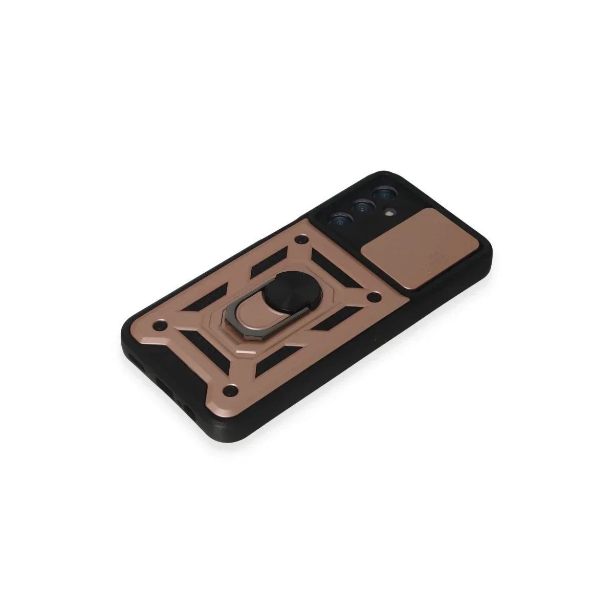 Samsung Galaxy A14 4G Kılıf Pars Lens Yüzüklü Silikon - Rose Gold görsel 5