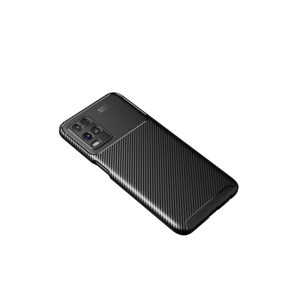 Oppo A54 4G Kılıf Auto Focus Karbon Kapak - Siyah görsel 2