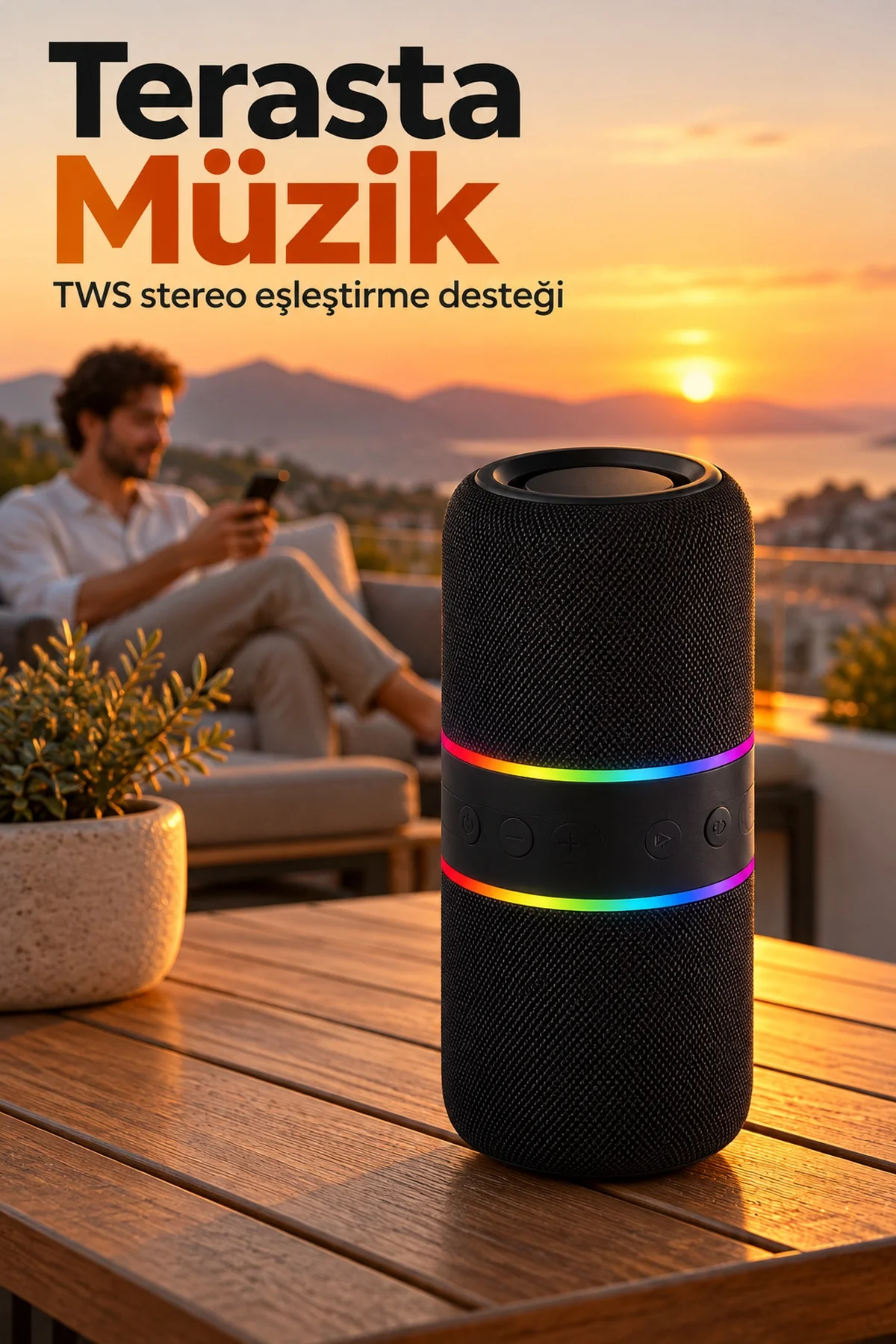 TWS Stereo Hoparlör Ayrılabilen İki Parçalı Tasarım görsel 3