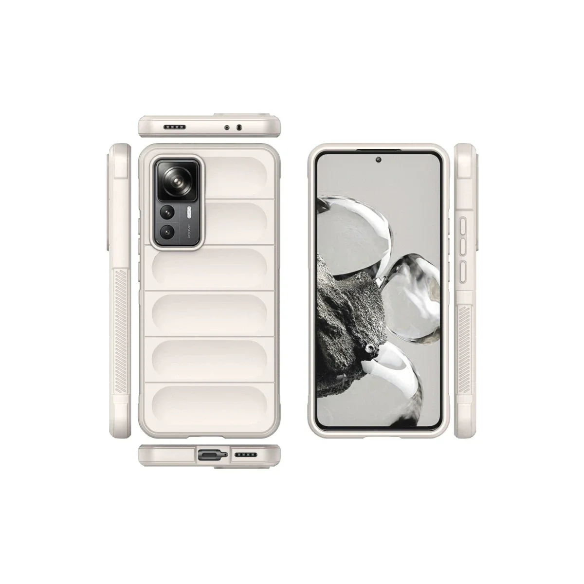 Xiaomi Mi 12T Pro Kılıf Optimum Silikon - Krem görsel 3