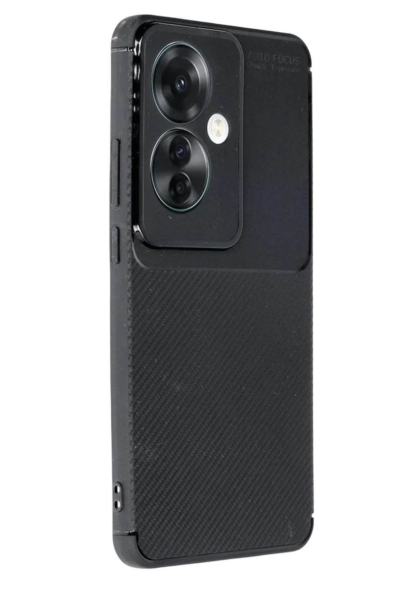 Oppo Reno 11F Kılıf Auto Focus Karbon Kapak - Siyah görsel 2