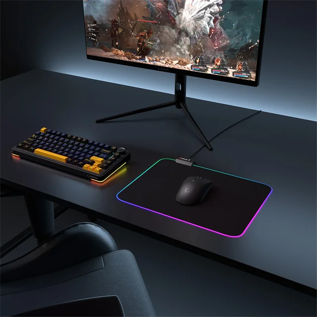 Rampage MP-21 Pulsar M Rgb Ledli 252X328X3 Mm Siyah Oyuncu Mouse Pad görsel 5