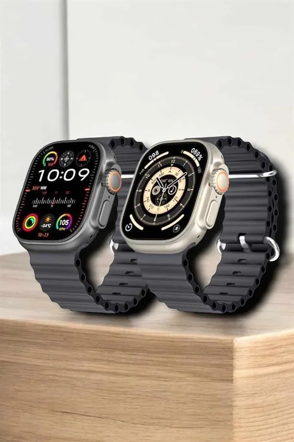 45 MM Gri Kasa Ultra Akıllı Saat Sesli Görüşme, Sağlık Takibi, Suya Dayanıklı görsel 4