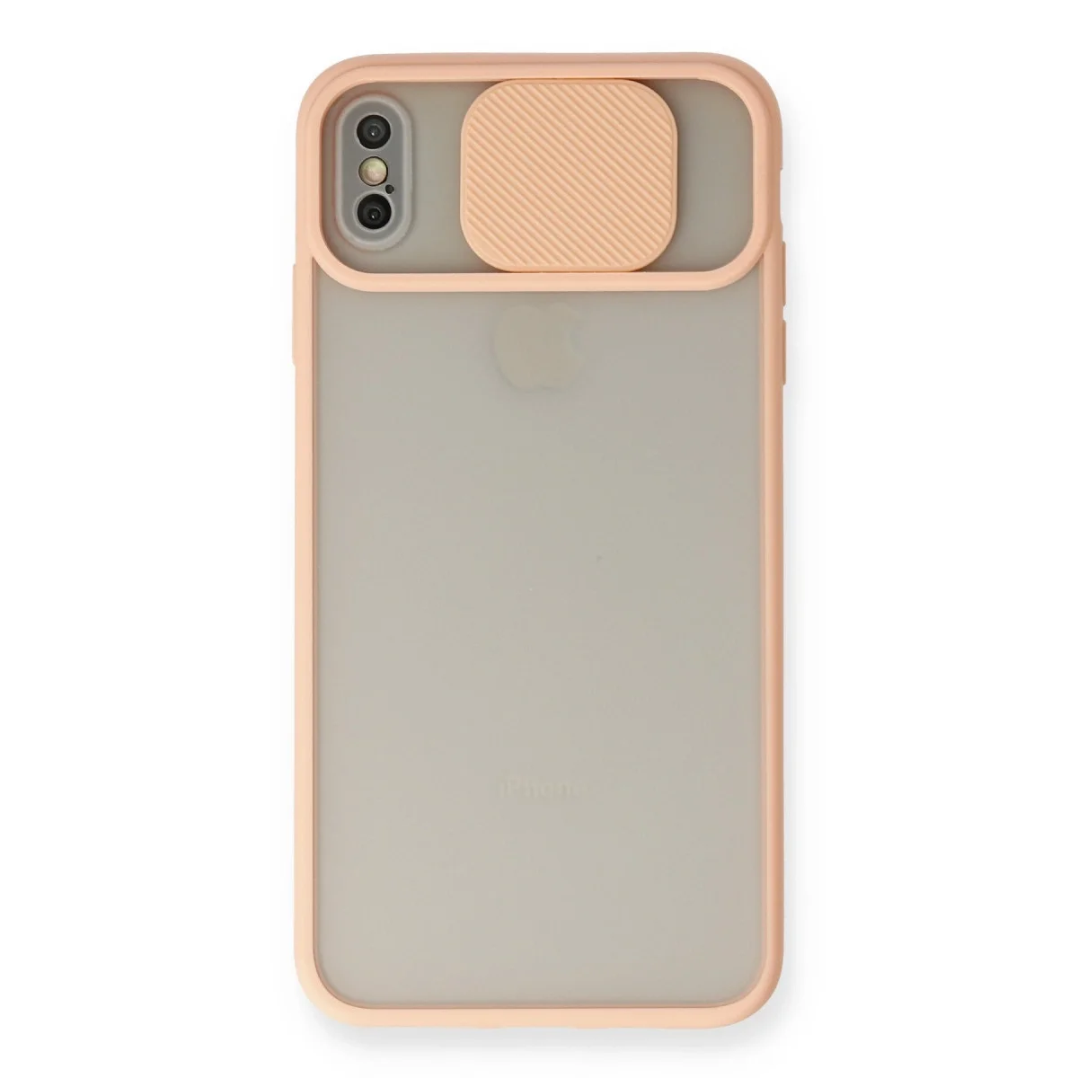 Apple İphone Xs Max Kılıf Palm Buzlu Kamera Sürgülü Silikon - Pembe