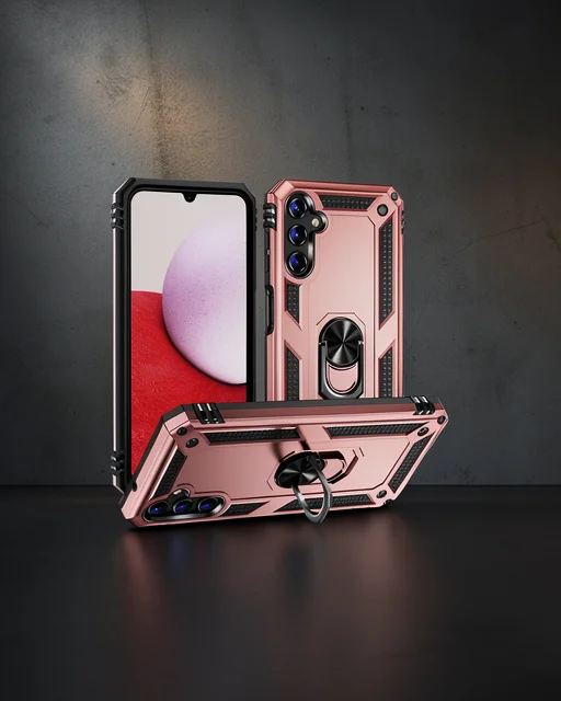 Samsung Galaxy A04s Kılıf Sofya Yüzüklü Silikon Kapak - Rose