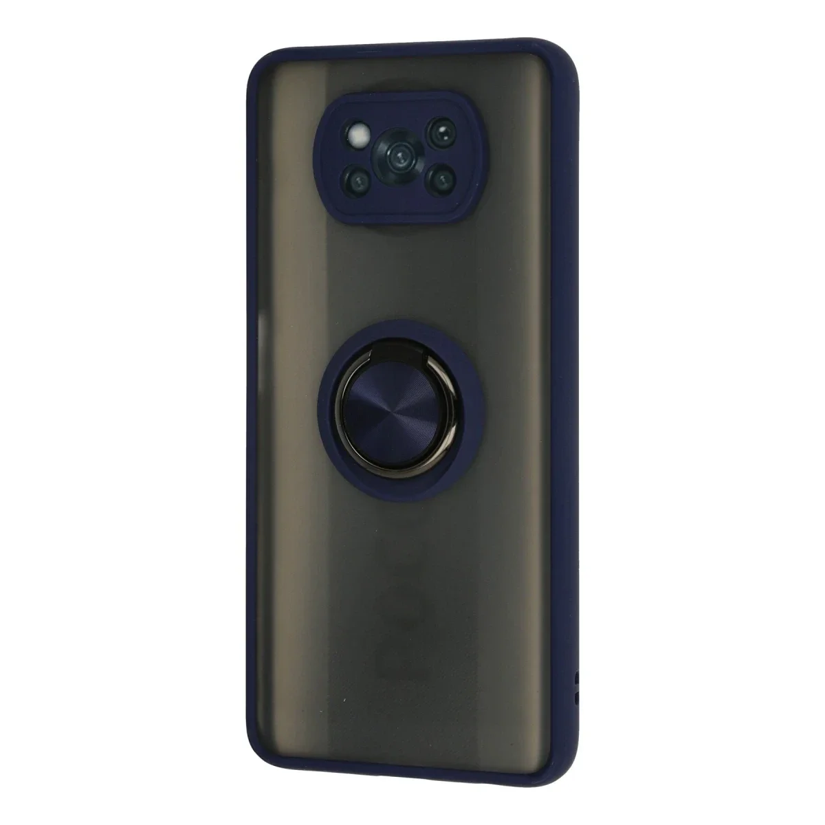 Xiaomi Pocophone X3 Kılıf Montreal Yüzüklü Silikon Kapak - Lacivert görsel 2