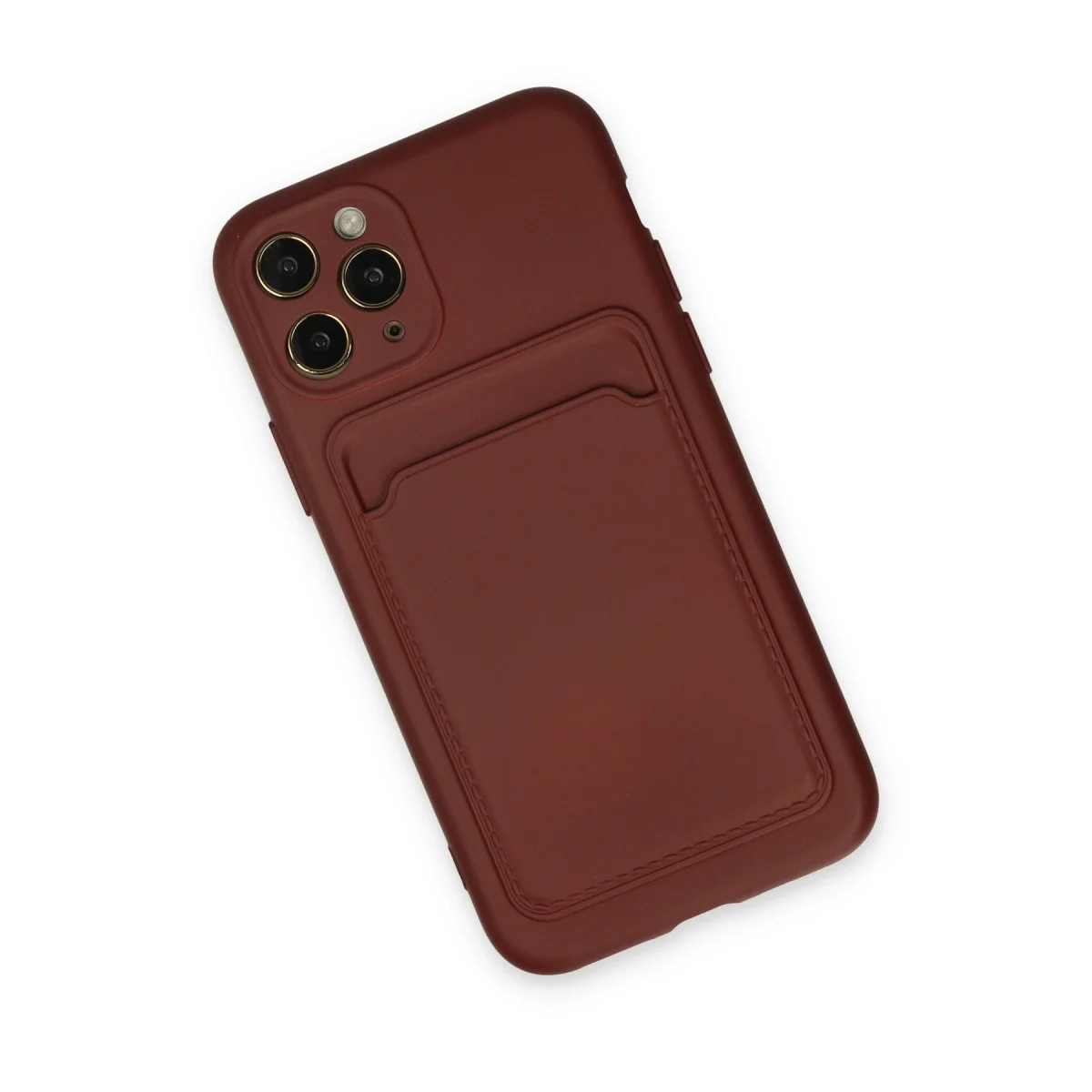 Apple İphone 11 Pro Kılıf Kelvin Kartvizitli Silikon - Bordo görsel 3
