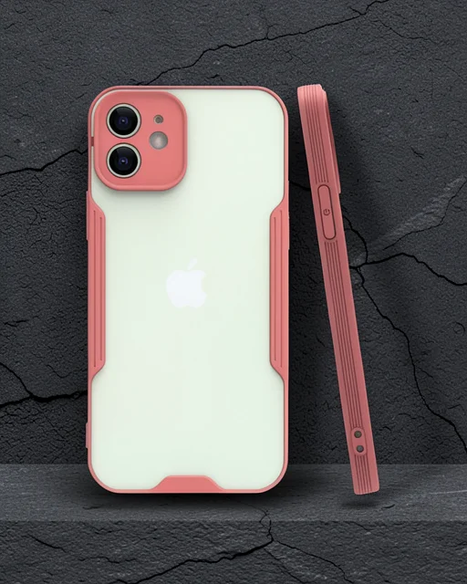 Apple İphone 12 Kılıf Platin Silikon - Pembe