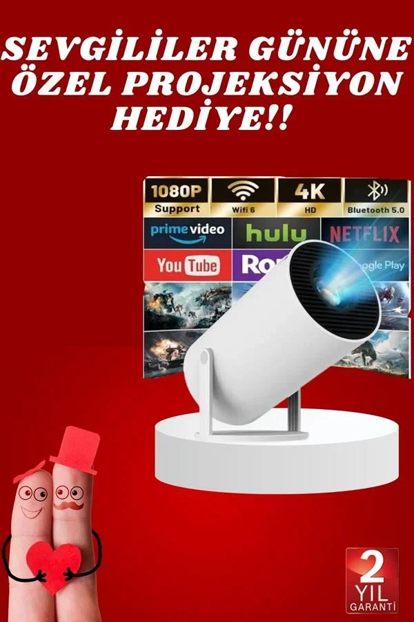 Sevgiliye Özel Hediye Ayaklı Sinema Projektörü Projeksiyon Yeni Nesil görsel 2