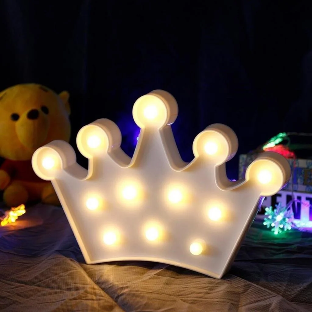 3D Dekoratif Pilli Kraliçe Tacı Model Led Masa ve Gece Lambası (adet fiyatıdır) görsel 5