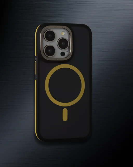 Joko Apple İphone 14 Pro Max Kılıf Rocky Magsafe Kapak - Siyah-sarı