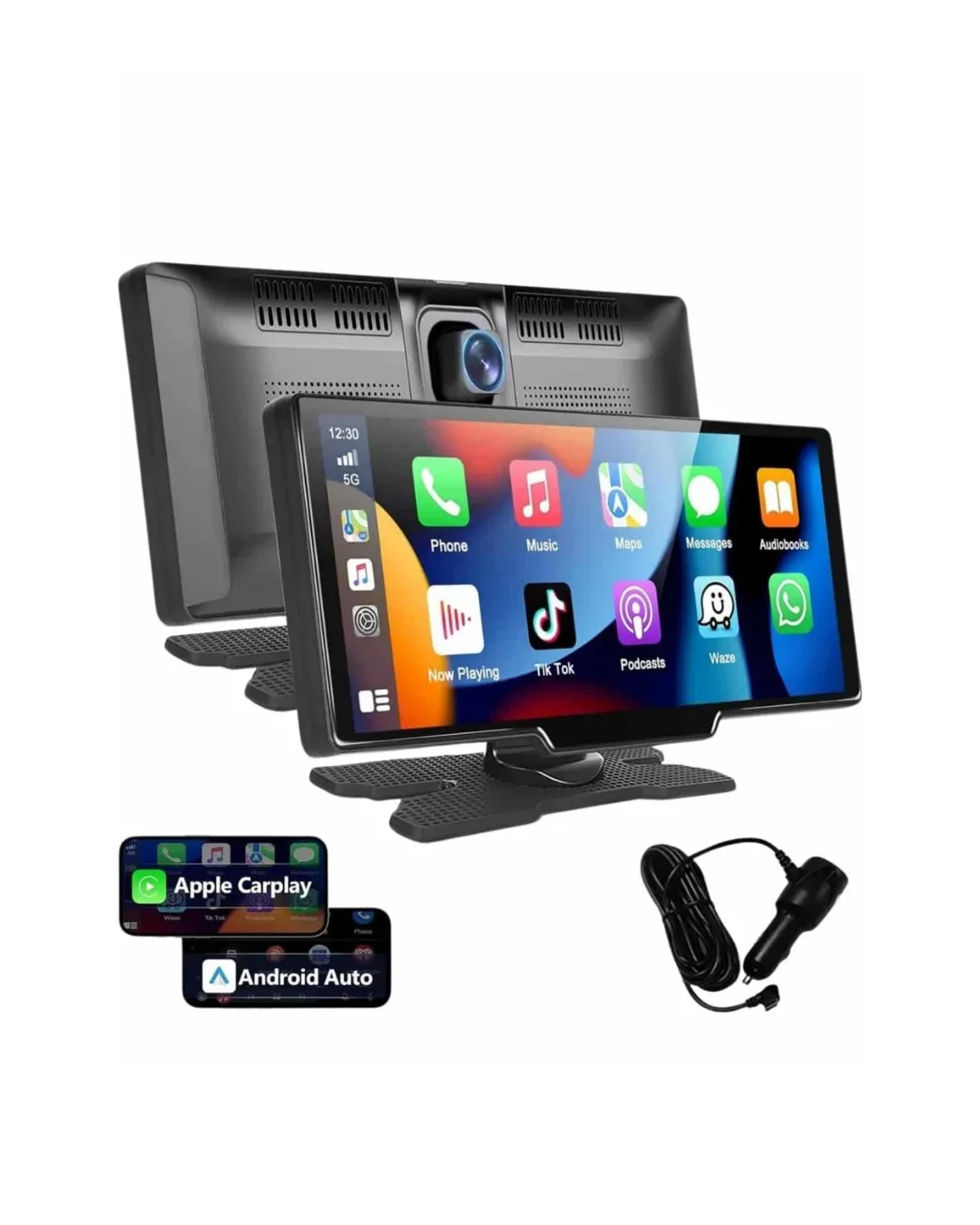 4K 10.2 İnç Çift Kameralı Araç Multimedya Ekranı CarPlay Kablosuz Tüm Cihazlara Uyumlu görsel 5