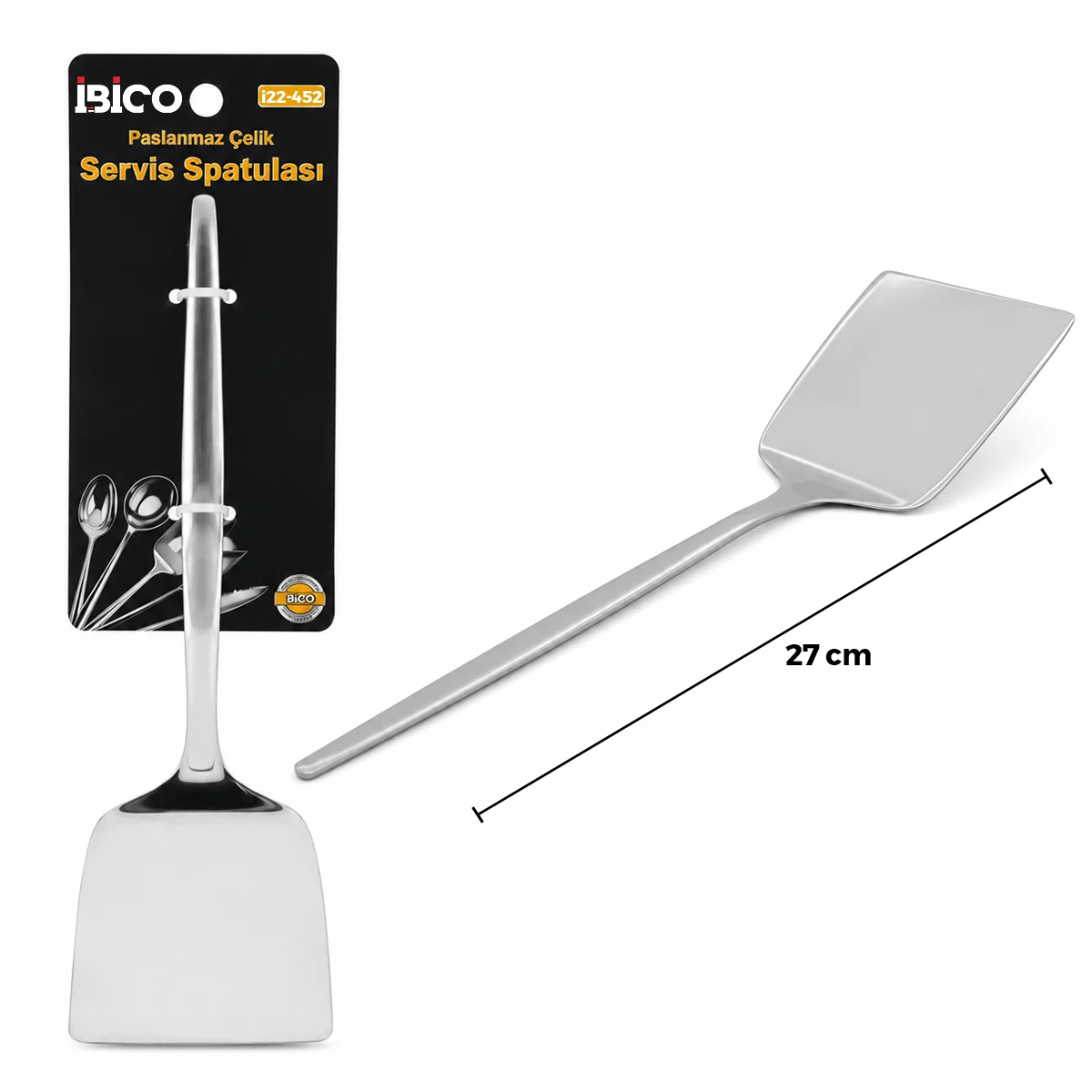 Krom Kaplama Metal Servis Spatula 27 cm