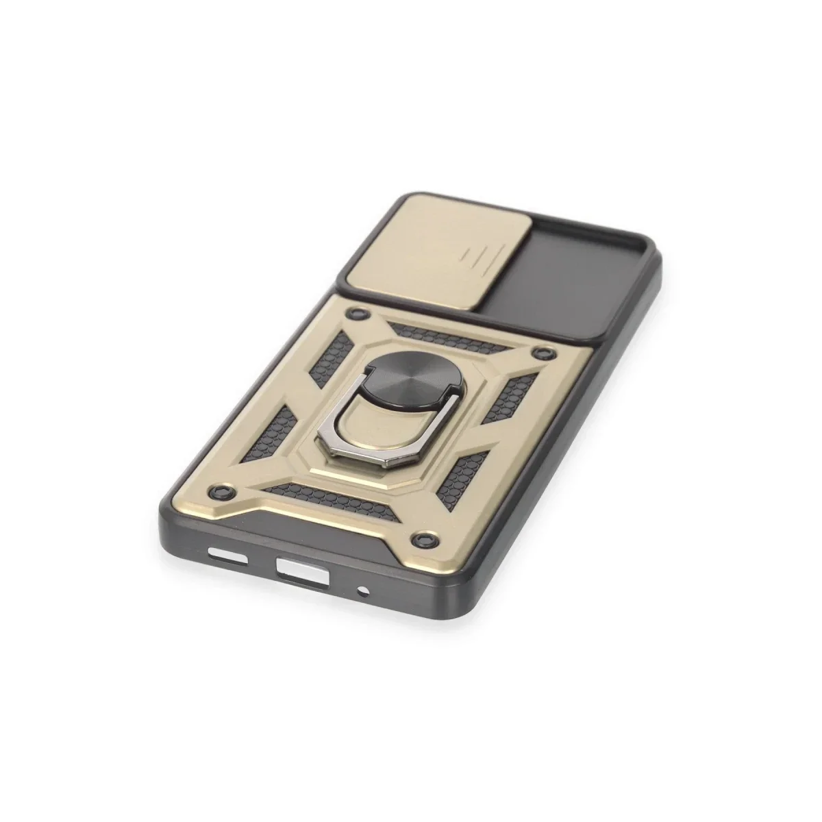 Samsung Galaxy S20 FE Kılıf Pars Lens Yüzüklü Silikon - Gold görsel 5